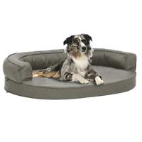 vidaXL Hundematratze Ergonomisch 75x53cm Leinenoptik Grau 