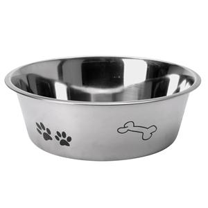 Basic Hondenvoerbak met print 24 cm rvs