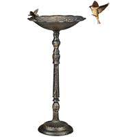 RELAXDAYS VogeltrÃnke Gusseisen, Vogelbad mit StÃnder, WildvogeltrÃnke fÃ¼r Garten, antikes Design, 74,5 cm hoch, bronze