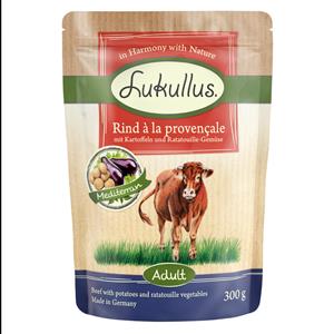 6x300g Natuurkost Graanvrij Rund La Provencale Lukullus Hondenvoer