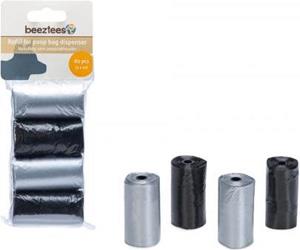 Beeztees Navulling Poepzakhouder - Hond - Zwart"Grijs - 4x20 ST