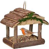 RELAXDAYS Vogelfutterhaus Holz, zum AufhÃngen, HBT: 19 x 22 x 16,5 cm, Garten, Vogelfutterspender fÃ¼r KleinvÃ¶gel, natur