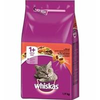 6x Whiskas 1+ Adult Katten Droogvoer Rund 1,9 kg