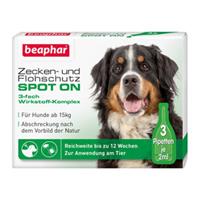 Beaphar Zecken- und Flohschutz Spot-On fÃ¼r groÃŸe Hunde - 3 x 2 ml