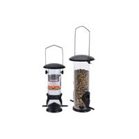 Pro Garden Vogelvoerhouder voor Zaden 10x23 cm Transparant/Zwart