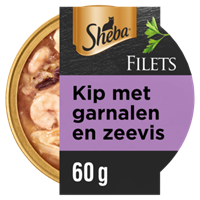 Filets Garnaal, oceaanvis en kip in saus kattenvoer 60 gram - Sheba
