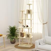 VidaXL Kattenmeubel met sisal krabpalen 188 cm crèmekleurig