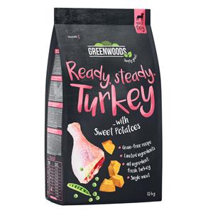 1,5kg Kalkoen met Zoete Aardappel, Erwten en Pompoen Greenwoods Hondenvoer