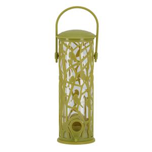 Esschert Design Vogel voedersilo met zitstokjes groen kunststof 27 cm -