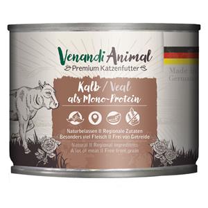 6x200g Venandi Animal Monoprotein Kalf kattenvoer nat