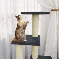 VidaXL Kattenmeubel met sisal krabpalen 92 cm donkergrijs