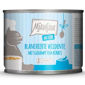 6x185g MjAMjAM op Saus geblancheerde wilde eend met gestoomde pompoen kattenvoer nat