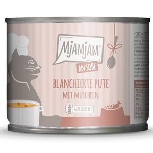 6x185g MjAMjAM op jus geblancheerde kalkoen met mosselen kattenvoer nat