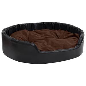 Vidaxl Hundebett Schwarz-braun 99x89x21 Cm Plüsch Und Kunstleder