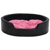 Vidaxl Hundebett Schwarz-pink 99x89x21 Cm Plüsch Und Kunstleder