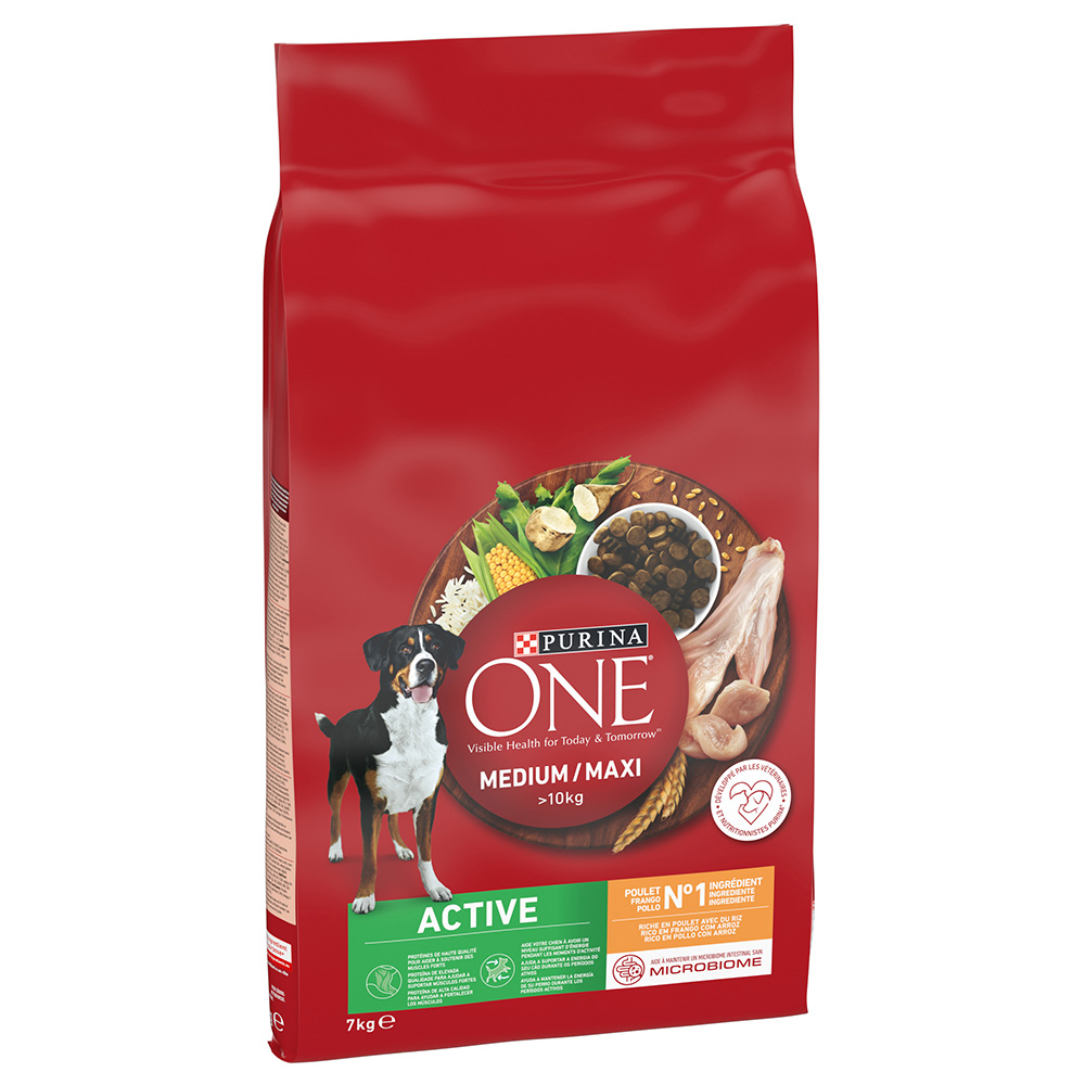 Purina One 7kg  Medium/Maxi Active Huhn Hundefutter trocken