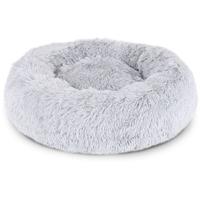 LIONTO Katzenbett rund Katzenkissen Katzensofa Hundebett Donut hellgrau 40 cm Durchmesser - 