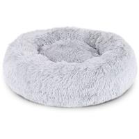 LIONTO Katzenbett rund Katzenkissen Katzensofa Hundebett Donut hellgrau 60 cm Durchmesser - 