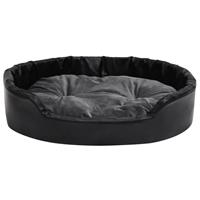 vidaXL Hundebett Schwarz-Dunkelgrau 90x79x20 cm Plüsch und Kunstleder 