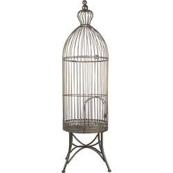 Clayre & Eef Vogelkooi decoratie  107 cm Grijs Metaal Rond Decoratie vogelkooi