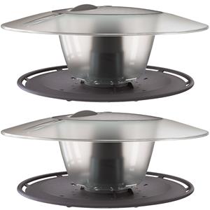 Merkloos 2x Stuks antraciet ronde vogel voedersilos 30 cm van kunststof -