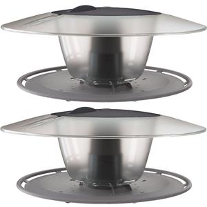 Merkloos 2x Stuks grijze ronde vogel voedersilos 30 cm van kunststof -