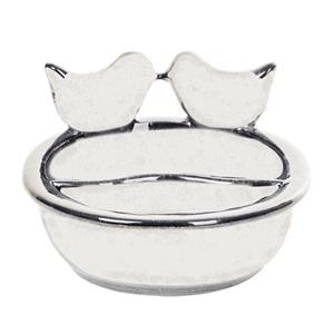 Esschert Design Vogelvoeder- en drinkschaal wit keramiek 21 cm -