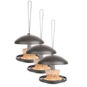 Best for Birds 3x stuks kunststof vogel voedersilos 16 cm aan hanger -