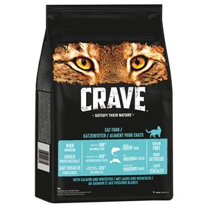 15% Korting! Crave Kat Droogvoer 7 kg + 4x85g Crave natvoer - met Zalm & Witvis (7 kg) + Sauce met tonijn (4 x 85 g)