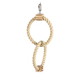 Duvo+ Dubbele ring in sisal en houten blokken 42 cm