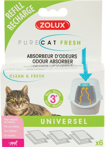 ZOLUX clean & fresh universeel filter kattenbak 6 ST