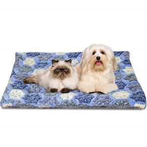 nobleza Pluche kleed voor hond en kat blauw 70x85 cm
