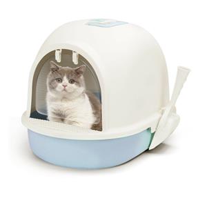Nobleza Kattenbak met schepje - Gesloten - Maat S - 50,5x37,5x38 cm - Lichtblauw