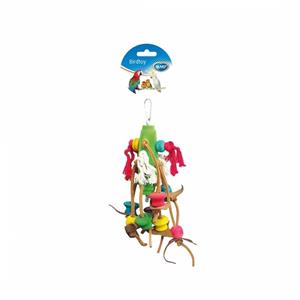 Duvo+ Touw met kleurrijke blokjes & leder 23CM