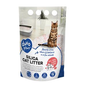 Duvo+ Premium silica kattenbakvulling bloemen Wit/roze 5L