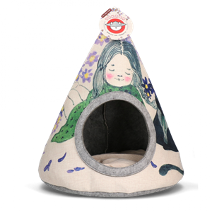 Takara Violet Flower Tipi - Kattenbed - 42x56 cm