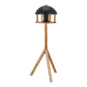 Voedertafel eiken zwart dak + silo