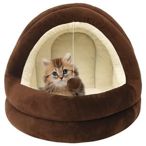 vidaXL Katzenbett 50x50x45 cm Braun und Creme 