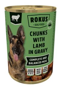 Rokus Hondenvoer Blik Stukjes Lam in Jus 415 gr