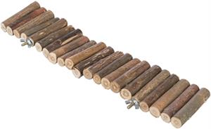TRIXIE hangbrug met schroefbevestiging schorshout naturel voor muizen 30 CM 7 CM