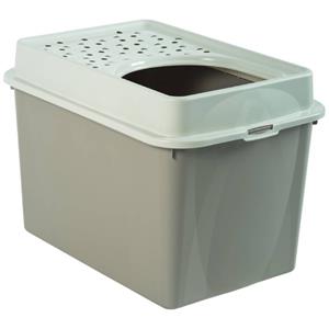 Rotho eco berty kattenbak met boveningang cappuccino/zand