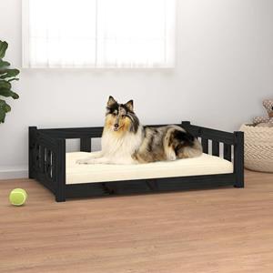VidaXL Hondenmand 95,5x65,5x28 cm massief grenenhout zwart