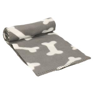 Excellent Houseware Fleece huisdieren deken voor honden 100 x 70 cm grijs -
