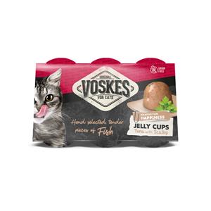 Voskes Jelly Cups tonijn met sint-jakobsschelp kattensnack (6x25 g) 2 verpakkingen (12 x 25 g)