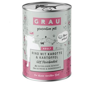 GRAU Hondenvoer 6 x 400 g - Rund met Wortel & Aardappel