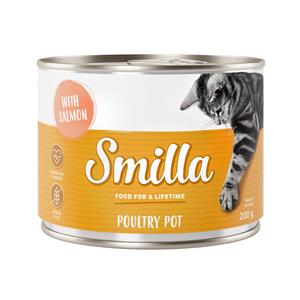 Smilla Gevogeltepannetje Kattenvoer 6 x 200 g - Mals Gevogelte met Zalm