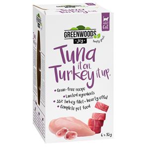 6x85g Greenwoods Joy Kalkoenfilet met Tonijn Kattenvoer nat
