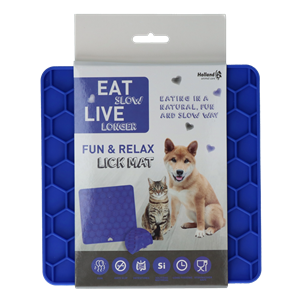 Eat Slow Live Longer Fun & Relax Lick Mat Blauw