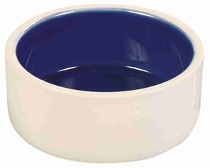 Trixie Keramische Voer/Waterbak crème/blauw ø 12 cm