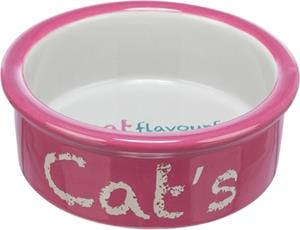 TRIXIE VOERBAK DRINKBAK KERAMIEK ROZE / LICHTGRIJS 12 CM 300 ML